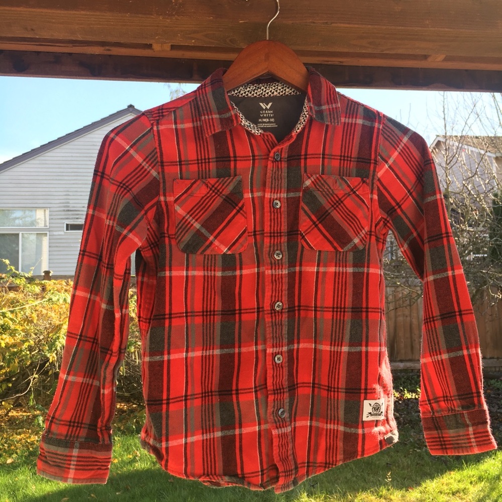 Shaun White boys flannel button down